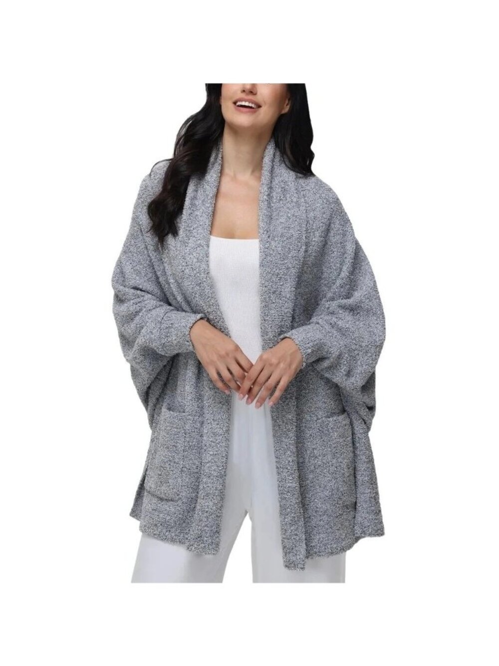 NWT 525 The Cozy Wrap Cardigan Women's L/XL Light Heather Gray